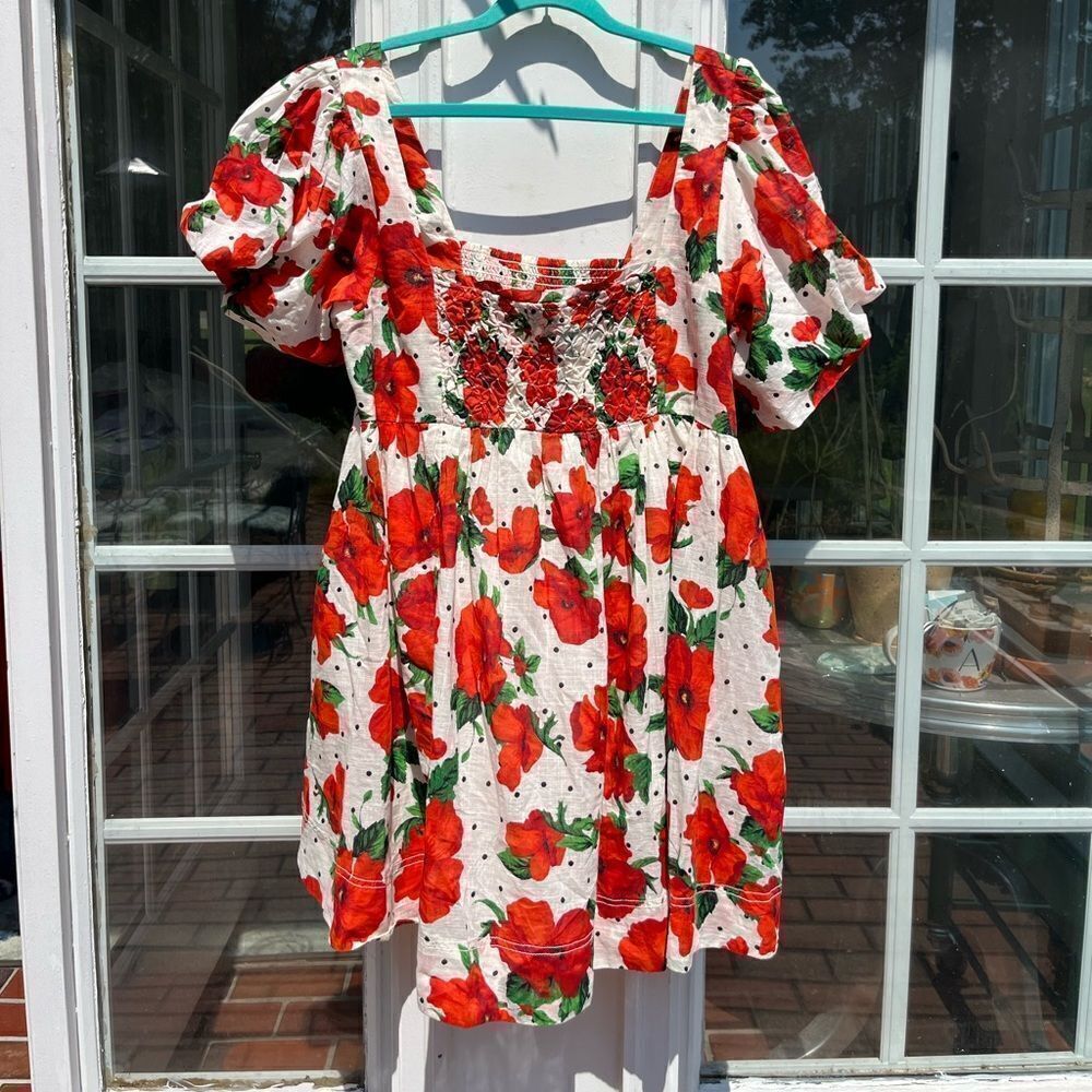 Anthropologie Maeve Floral Square Neck Smocked Babydoll Dress NWT - Picture 10 of 15